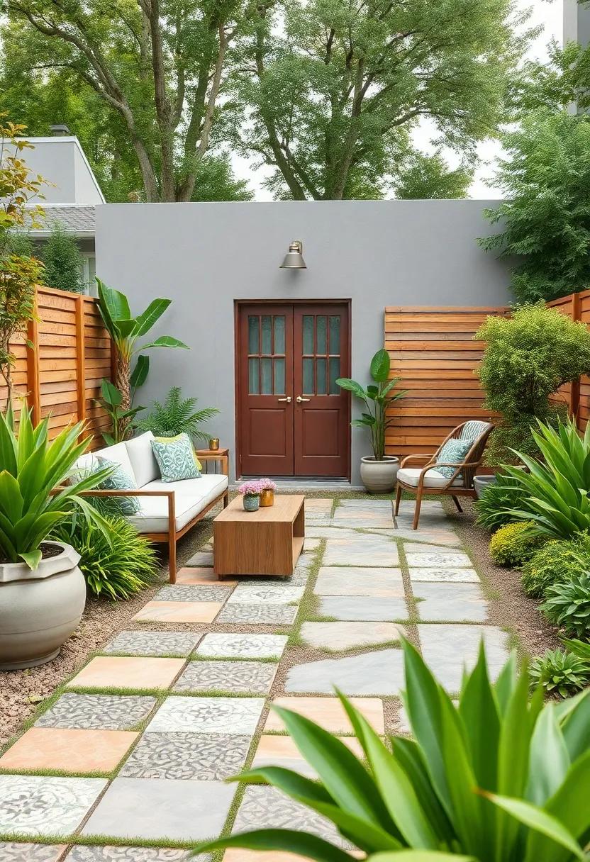 Colorful Mosaic Tiles: Add flair with vibrant, hand-painted tiles arranged in playful patterns that ignite cheerfulness along your garden path