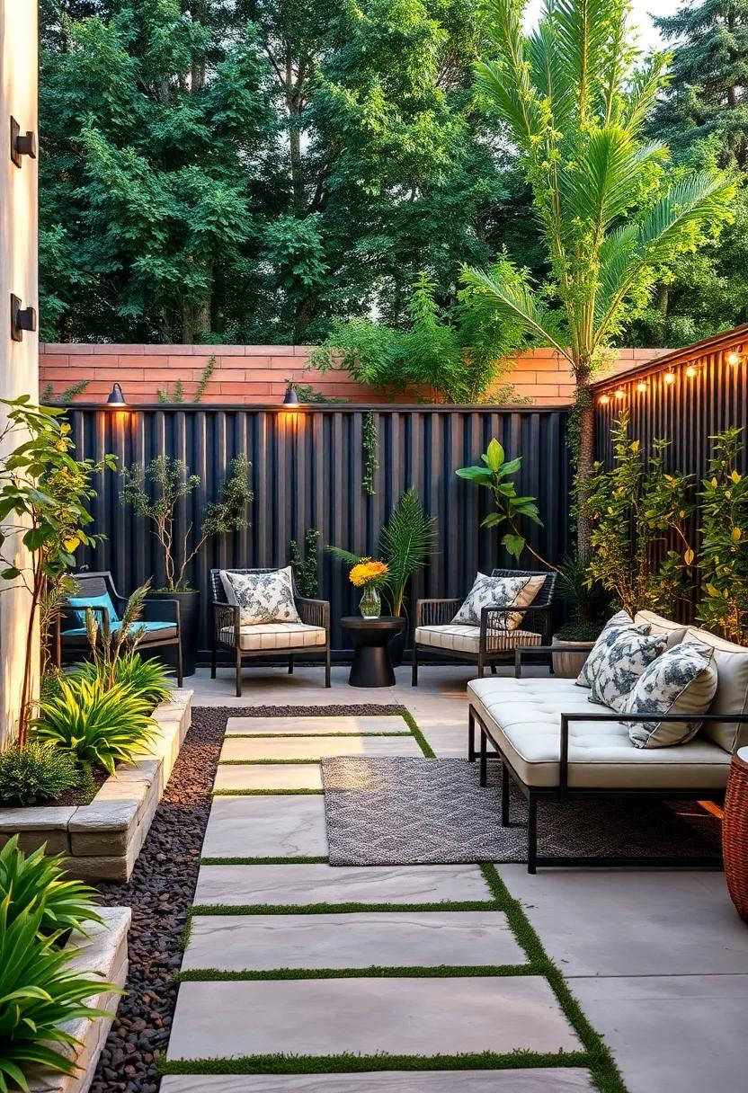 Contemporary Metal Fencing: Introduce sleek metal panels that complement modern landscaping styles while providing durable and stylish boundaries