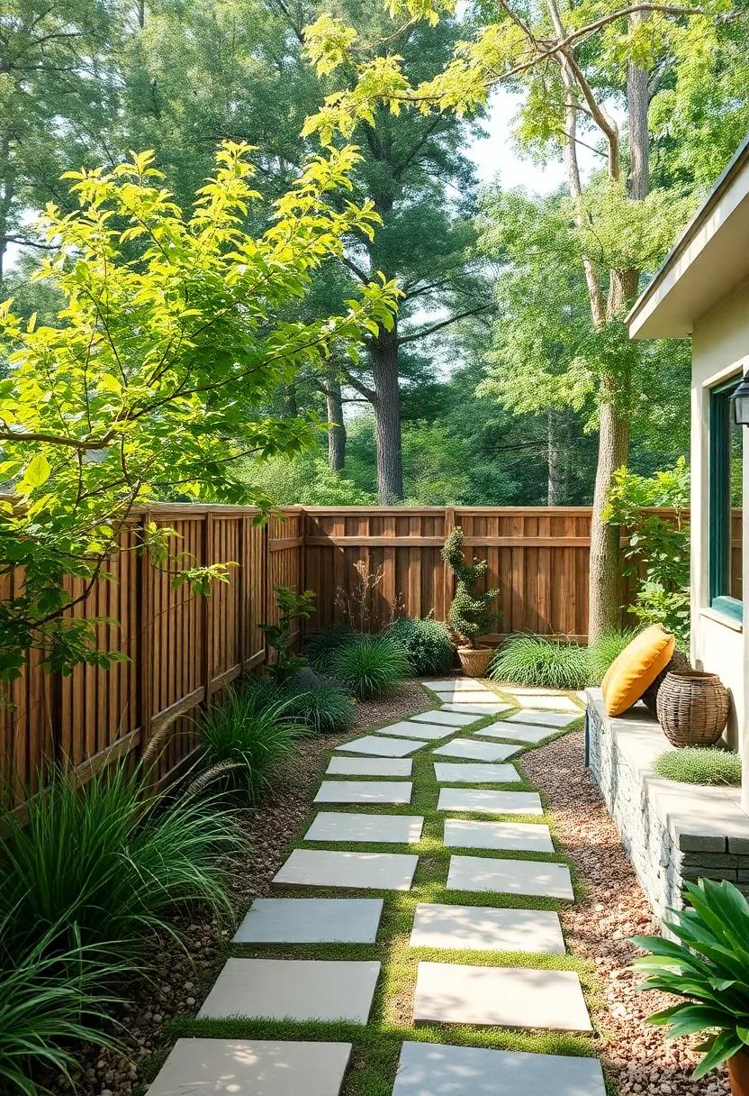 Enchanted Woodland Trails: Design narrow, winding paths that lead through clusters of trees and dense foliage for a magical, forest-like retreat