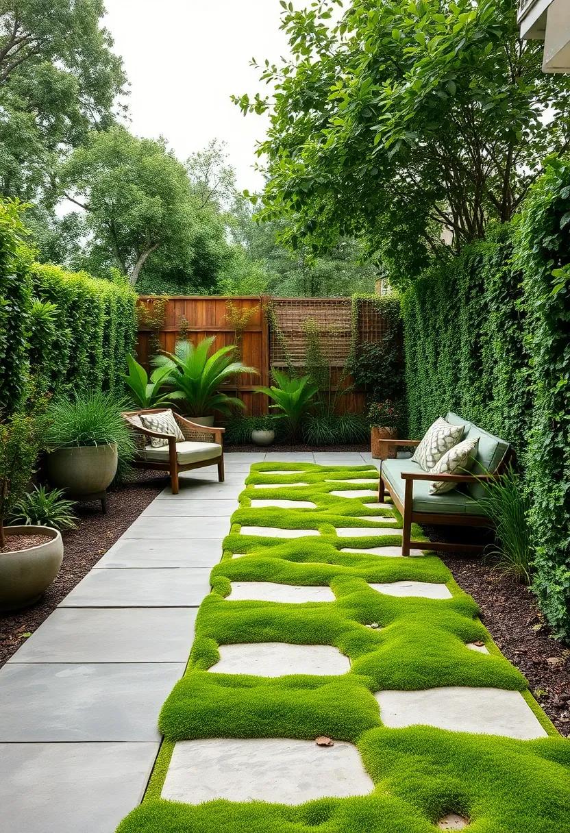 Lush Moss Walkways: Foster a tranquil atmosphere with moss-covered paths that bring a soft touch underfoot and connect with the earth