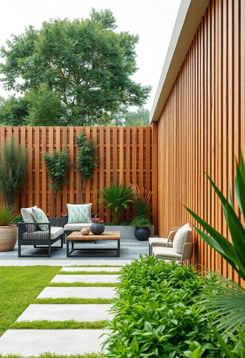Modern Vertical Slats: Embrace a contemporary aesthetic with vertical wood slats that offer both security and a stylish finish to garden boundaries