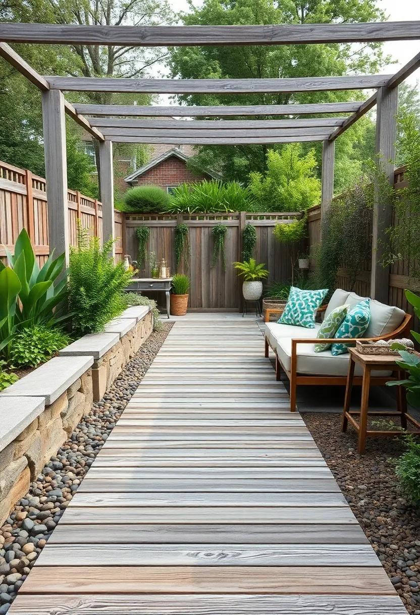 Rustic Wooden Planks: Embrace the beauty of nature with weathered wooden planks that lead guests through your garden’s most inviting spots