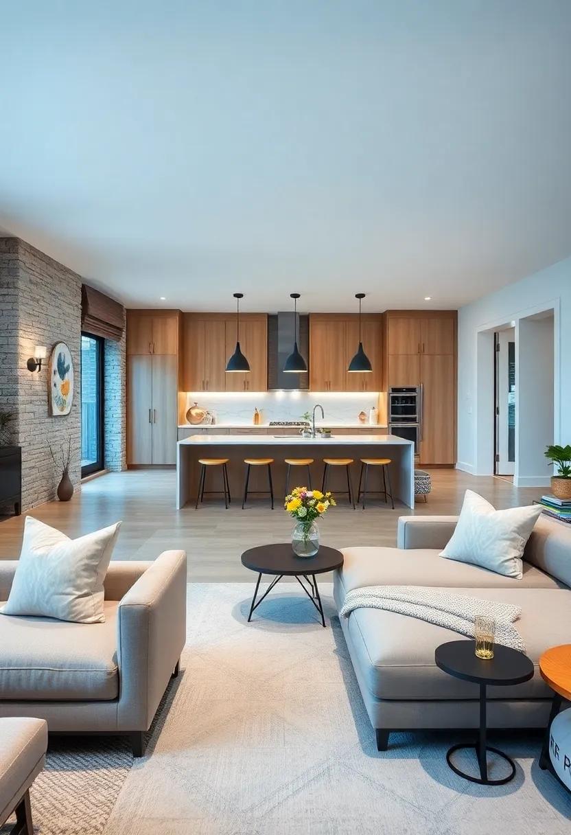 Nordic Serenity: Characterized by light⁢ woods‍ and ⁣neutral tones, this Scandinavian-inspired open concept⁣ features simple yet stylish statement lights‍ that ooze ‍functionality⁢ and understated⁤ beauty