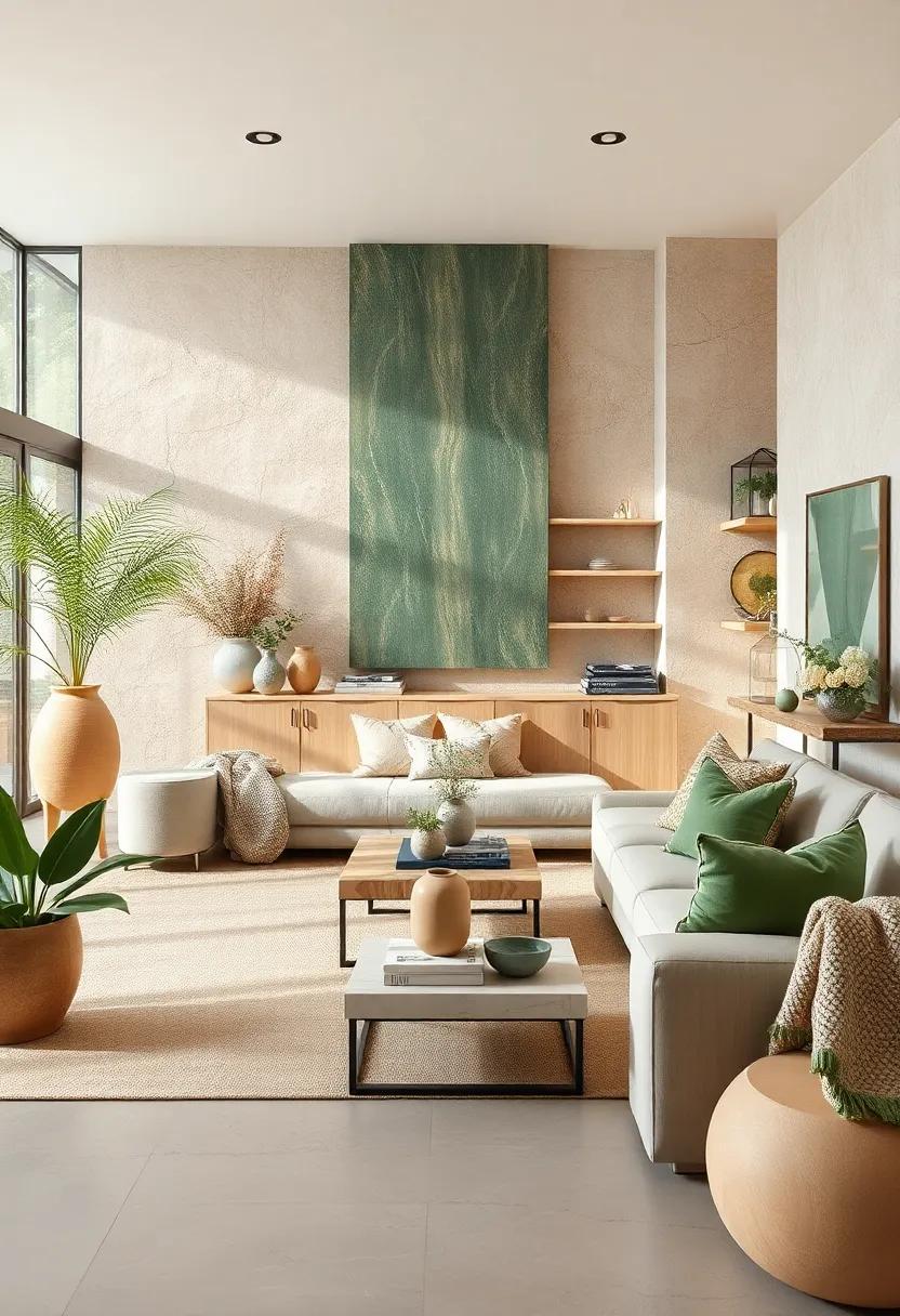 Natural Wood Elements: Incorporate beige wood furniture⁣ and decor items, such as⁤ a coffee table or shelving, to⁢ achieve an organic,​ earthy feel