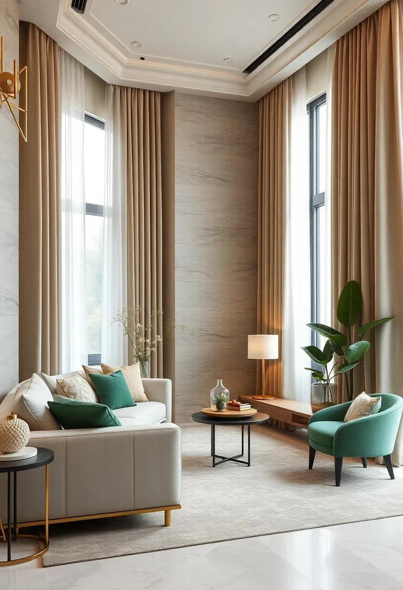 Elegant​ Beige Curtains: Drape your windows in soft beige curtains that filter light gently and ‌enhance the peaceful ​ambiance