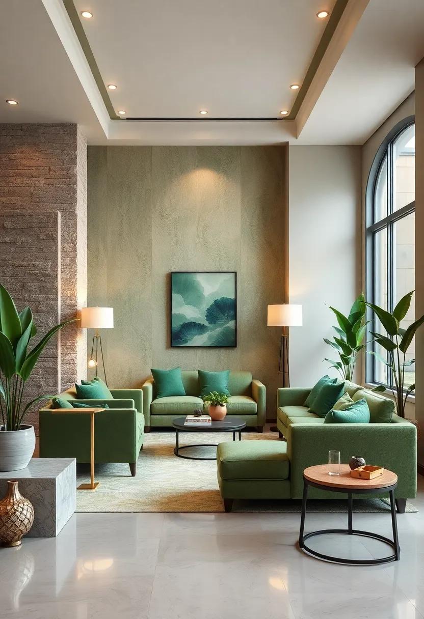 Green Wallpaper Accents: Consider ⁣wallpaper with​ subtler green patterns, ideal for accent walls in a ⁢small⁣ nook or hallway