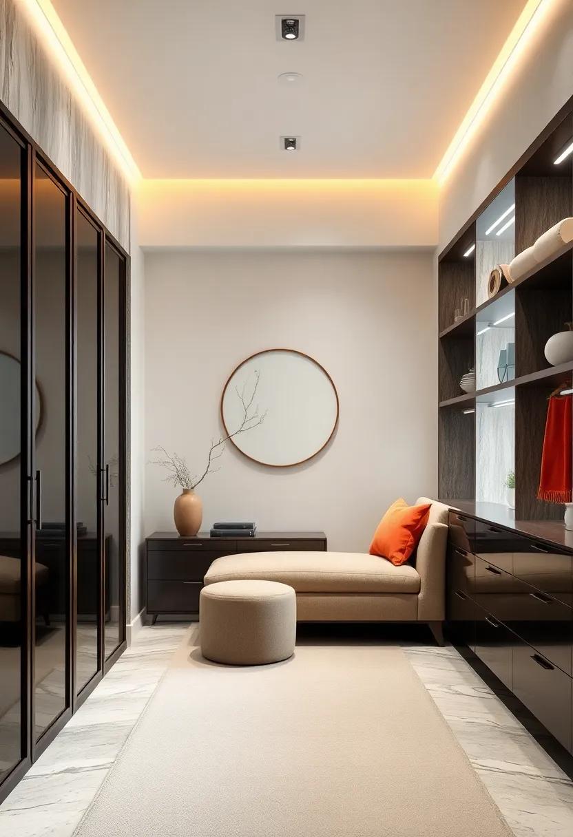 Zen Sanctuary: Incorporating soft natural⁤ elements, this⁤ minimalist⁣ walk-in ⁣closet uses serene colors and hidden ​storage to create a calming escape