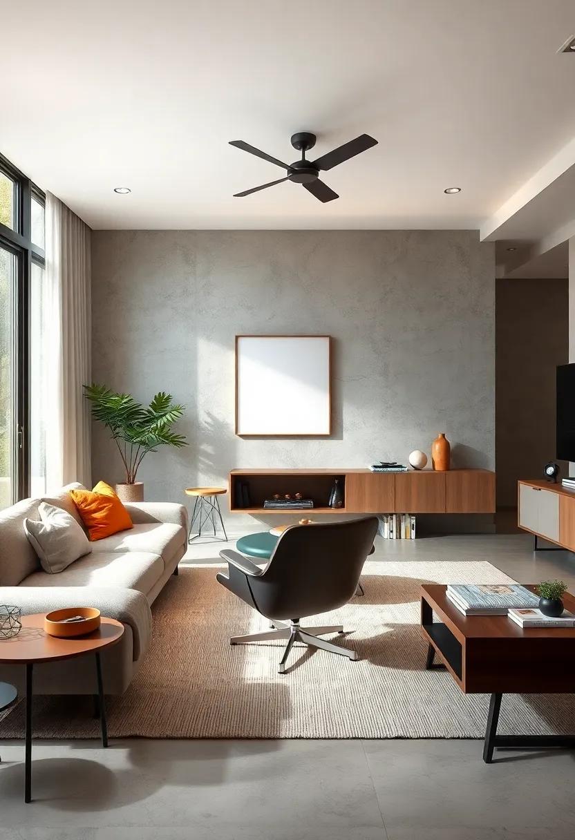 minimalist Marvel: A thoughtfully layered living room with clean lines,where a single ⁤Eames chair makes a​ striking statement against a canvas of muted ⁤tones