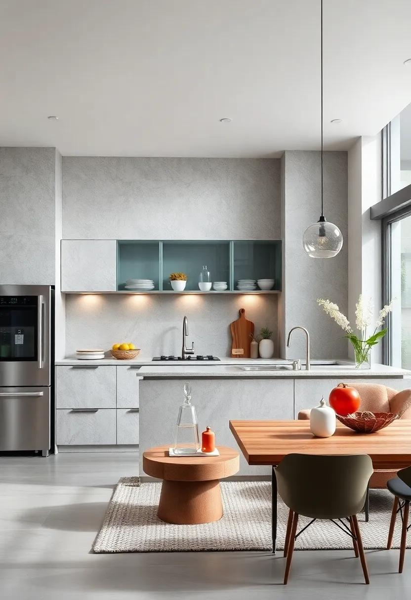 Glass Elements: Use⁢ glass-front cabinets or decorative glass containers ⁣to play ⁤with transparency and light in your kitchen design