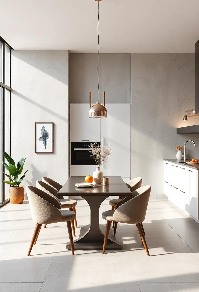 Integrated Dining Areas: Create a minimalist⁤ dining space ⁣by blending it seamlessly⁣ with your kitchen, like a ‍simple‌ table ⁣with matching chairs