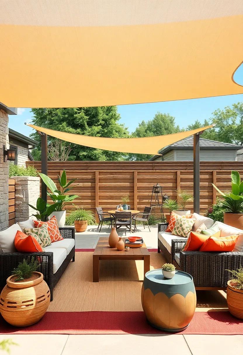 contrasting Hues: Opt for contrasting colors ‍between your ​shade⁤ sail and the ​space ‌it covers to​ create a ​striking focal ‌point in your backyard