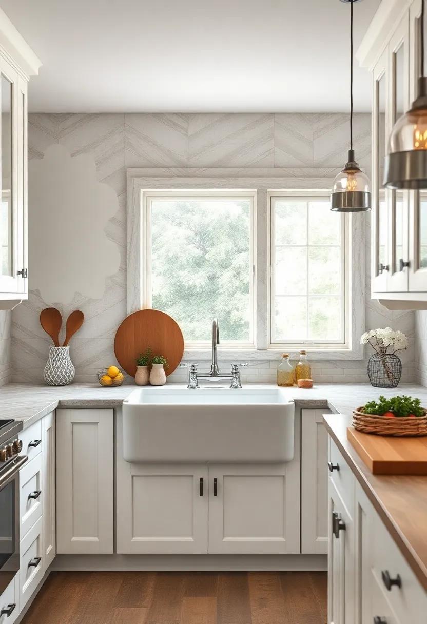 Farmhouse Sink: A large, apron-front sink provides both functionality and a charming focal point in your rustic kitchen