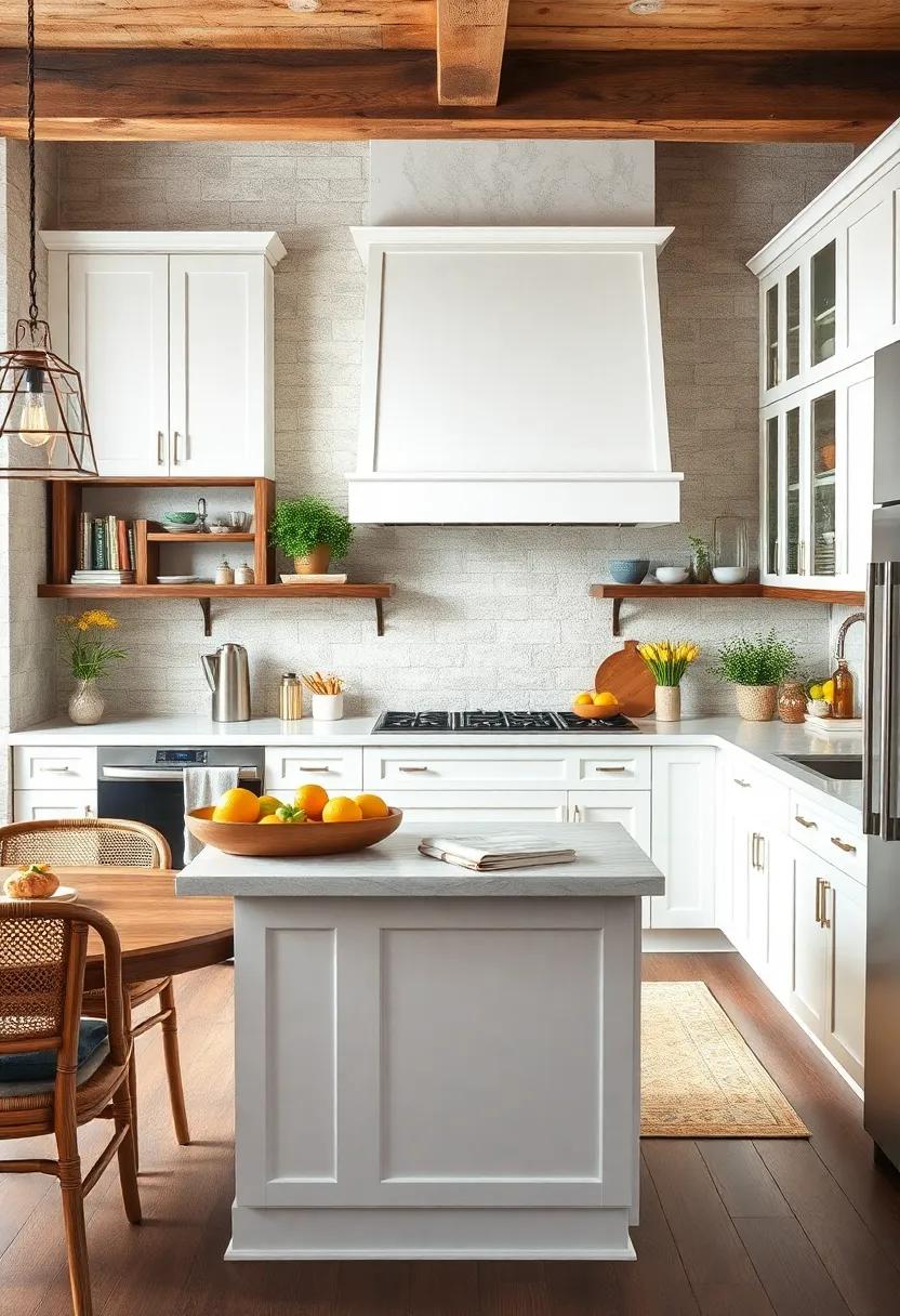 Statement Backsplash: Choose a rustic tile or beadboard backsplash to serve ⁣as ⁢a beautiful contrast to sleek white cabinets