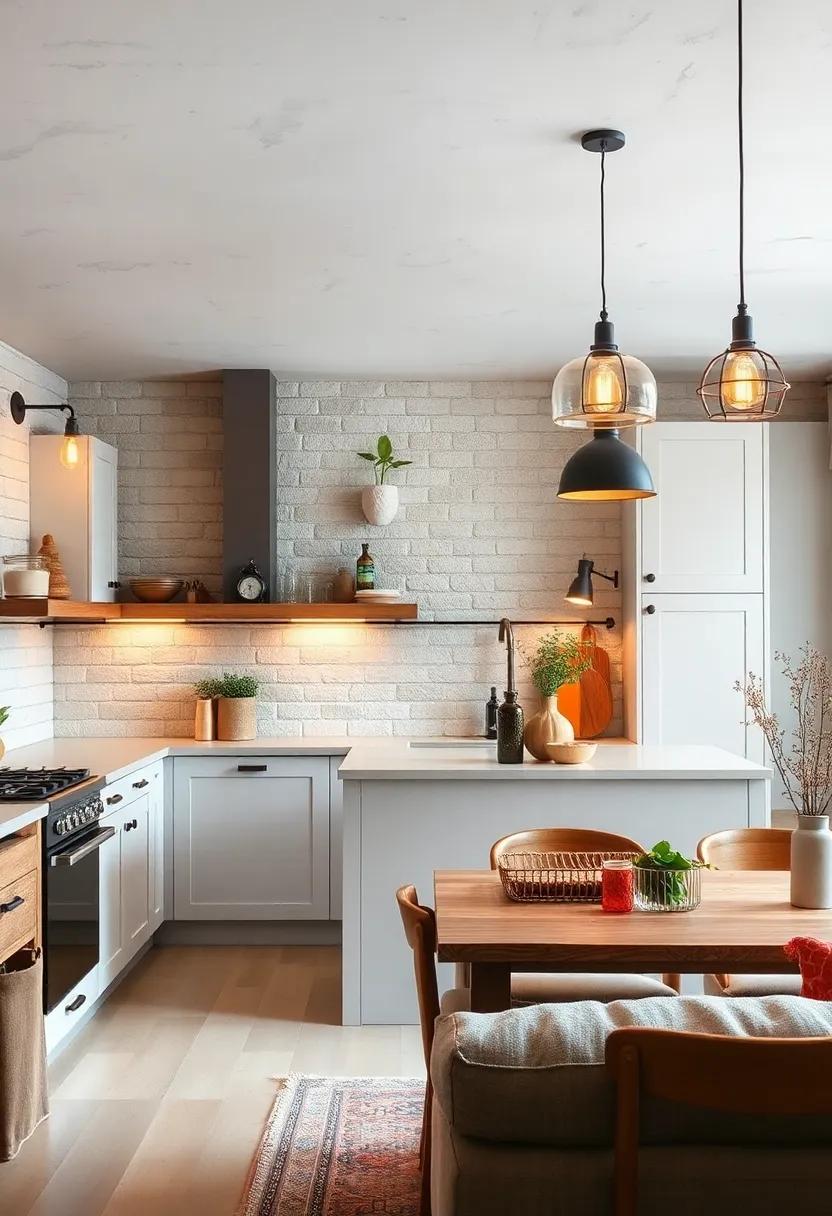 Warm ‌Lighting: Install pendant lights with an⁣ industrial flair or wrought‌ iron fixtures to⁢ add warmth to the space