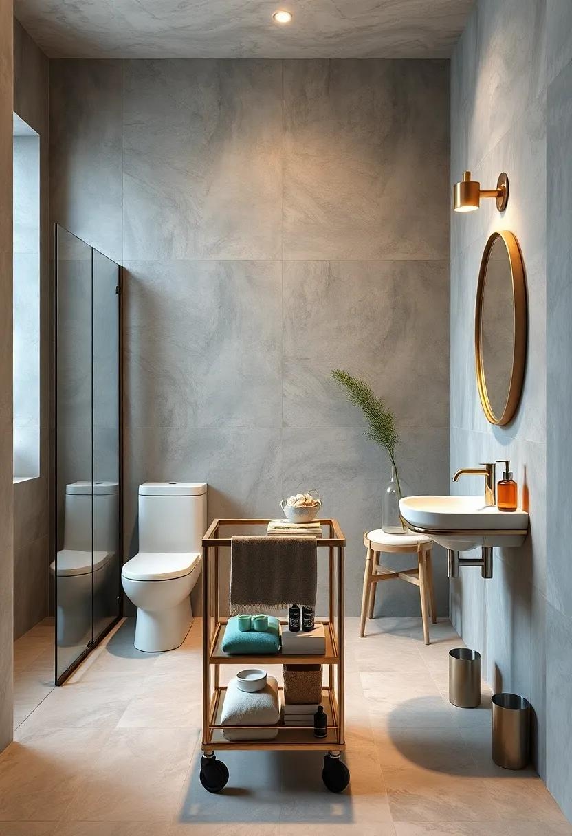 Nomadic Solutions: Use mobile carts that can‌ be rolled‌ into tight spaces when‌ needed and moved out when not, keeping the‍ bathroom versatile