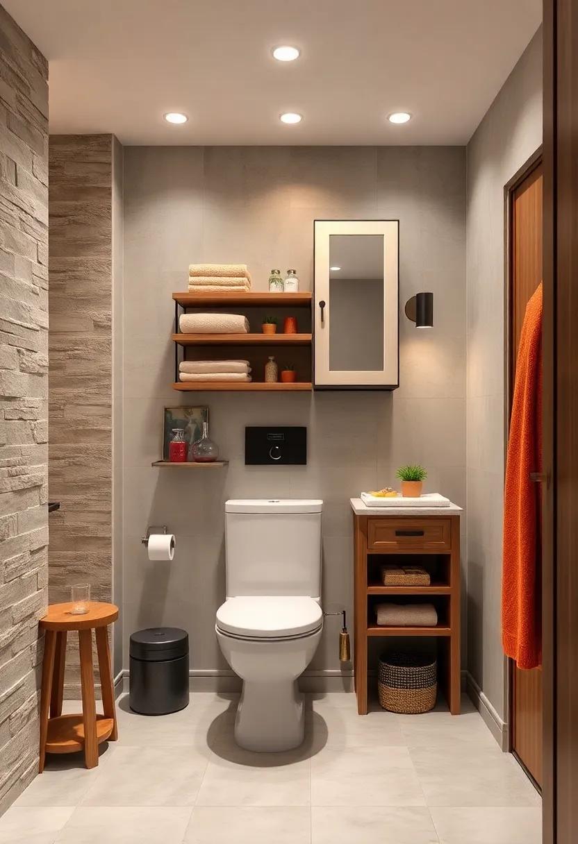 Over-the-Toilet Storage: ‍utilize the often-overlooked area⁤ above the toilet with stylish cabinets or⁤ shelving for towels ⁣and toiletries