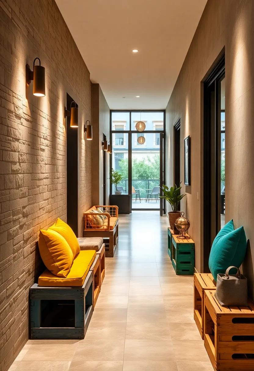 DIY Crate Seating: Stack and paint wooden crates to create a fun, DIY seating option that can be customized to fit your style