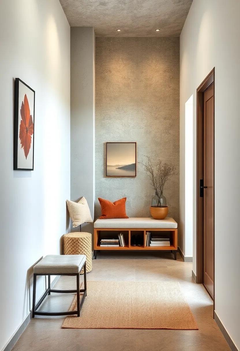 Vertical Storage Bench: Opt for a bench with vertical shelving that provides both a spot to sit and a place to display decorative items or store shoes