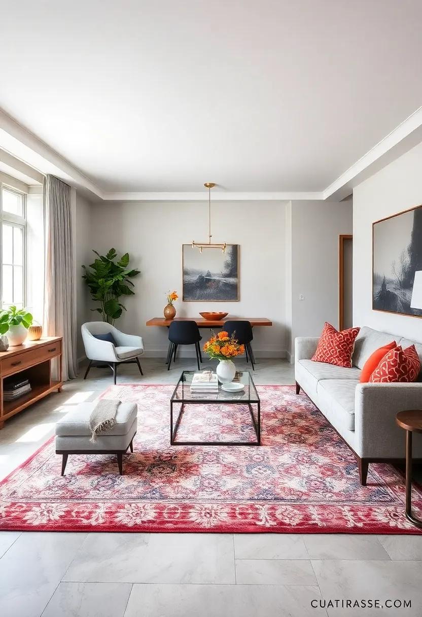 Choose a Statement ​Rug: A bold ⁣area rug can anchor ⁢both the dining​ and living spaces, adding warmth and character ‍in a⁣ compact‌ environment