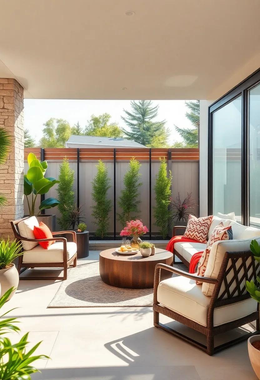 Privacy​ Glass Panels: Enjoy panoramic views⁢ while maintaining⁤ seclusion with tall frosted‍ glass panels‌ that create a shimmering‌ effect as sunlight⁢ filters through