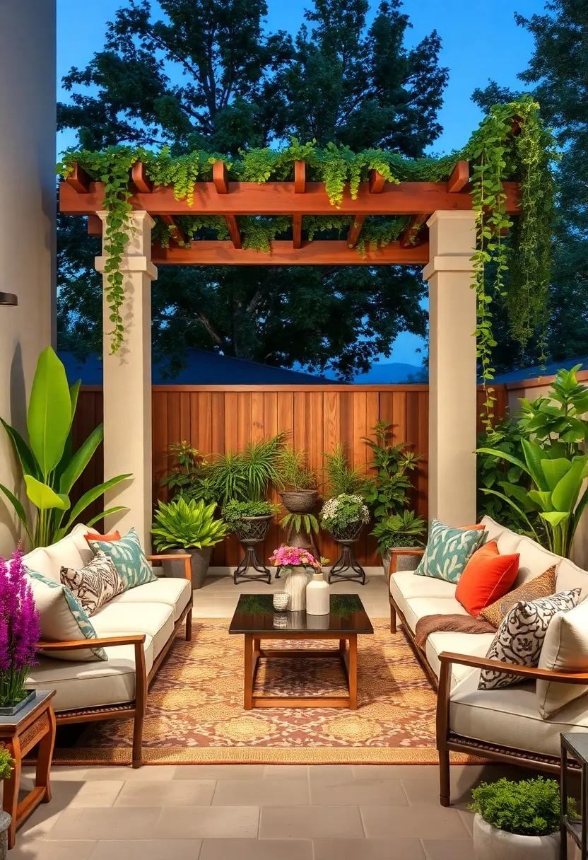 Trellis⁤ Tapestry: Incorporate a tall trellis adorned with ⁢climbing flowers ​or greenery; it adds height and beauty while offering personal ⁣space for relaxation ⁣or ⁤entertaining