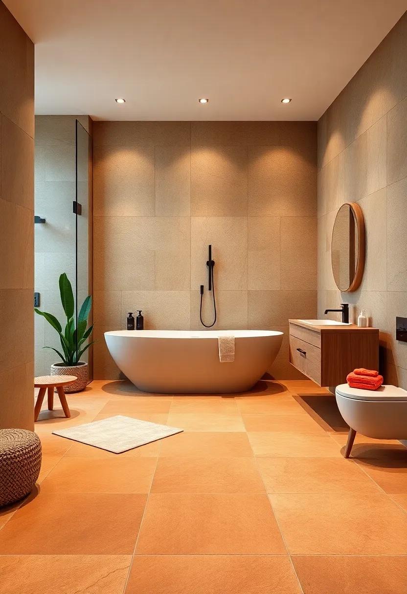 Bold Tiles: use bold,‍ warm-colored floor tiles to ground your design while creating a focal point at the entry