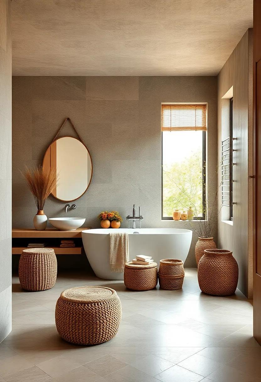 Decorative Baskets: Use woven baskets in warm hues for storage solutions that blend functionality with rustic charm