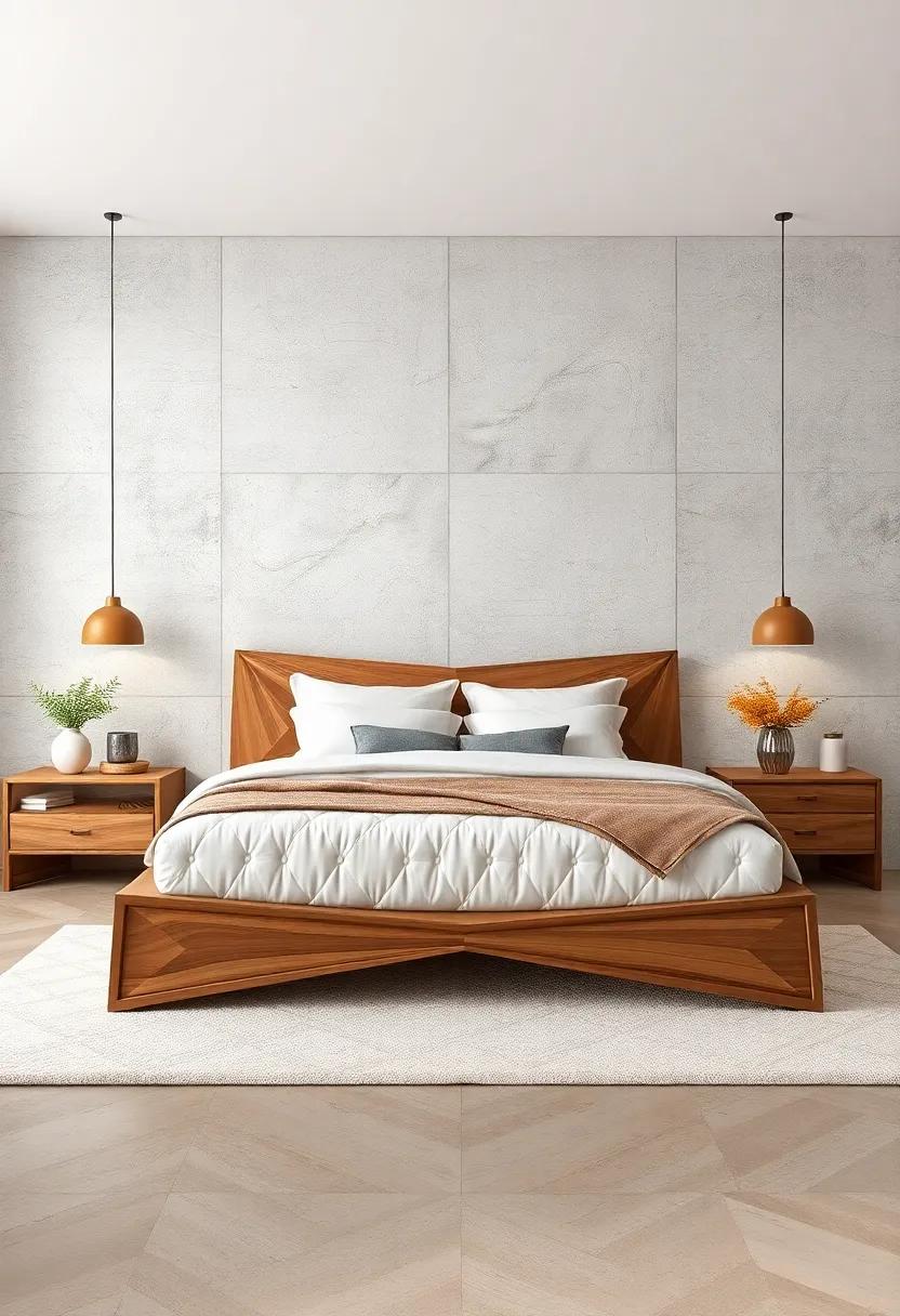 Geometric ⁢Grace: Choose beds‍ with angular wooden⁣ frames that create a dynamic visual appeal, perfect ⁢for⁢ contemporary ⁤and eclectic decor