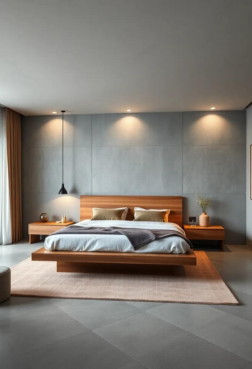 Minimalist Beauty: Embrace simplicity ⁤with⁤ a ⁢sleek wooden platform bed that complements your serene bedroom ⁤environment