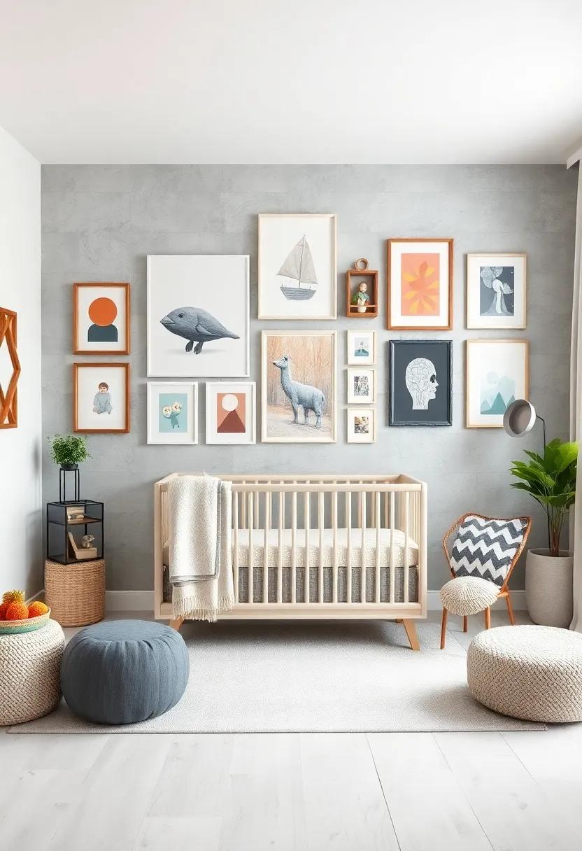 Curated Gallery Wall: ‌Create a gallery ‍wall featuring a ⁢mix of⁤ light grey frames and colorful ‌artwork or​ photographs that tell your family's story