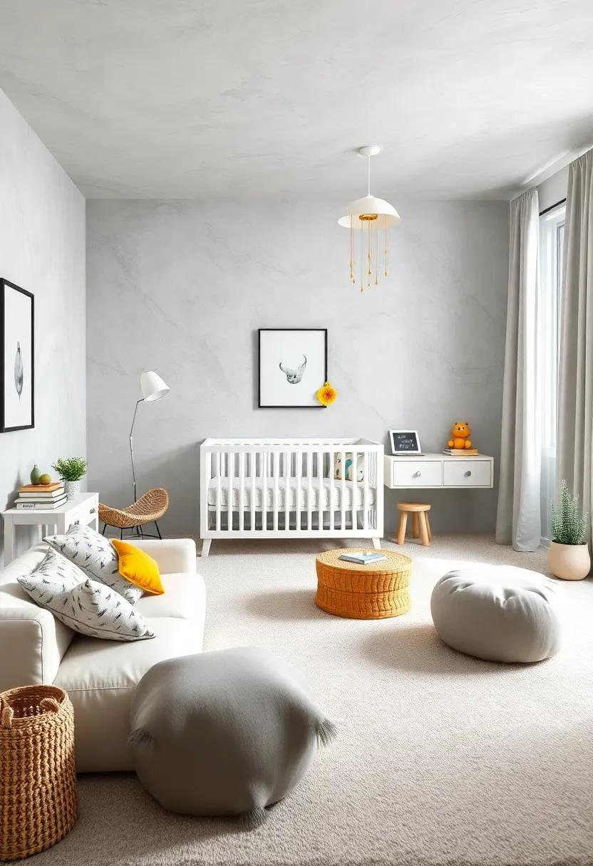soft Floors:​ Use plush, light grey carpeting or flooring that feels soft underfoot, perfect for playing and rolling around⁣ during those early formative years