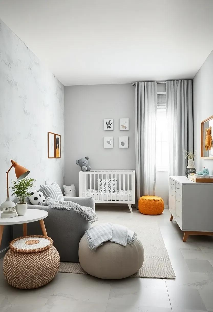 Monochromatic Magic: ⁣Opt for a monochromatic scheme with varying shades of grey, combining furniture and accessories for‌ a sophisticated ​yet playful nursery aesthetic