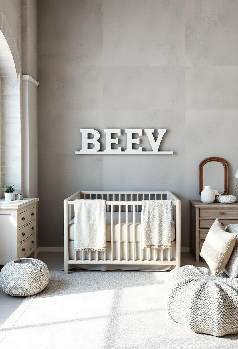 Personalized Touches: Display your child’s name in stylish light grey letters over the crib or changing table, making the‍ space uniquely theirs