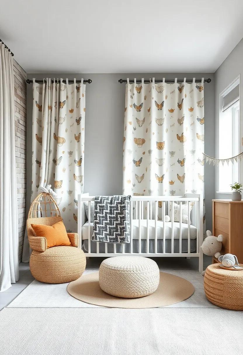 Themed‌ Fabrics: use light⁢ grey fabric ⁣printed with ‌fun motifs for curtains or ⁤cushions, tying the nursery ⁢design together seamlessly while keeping it playful