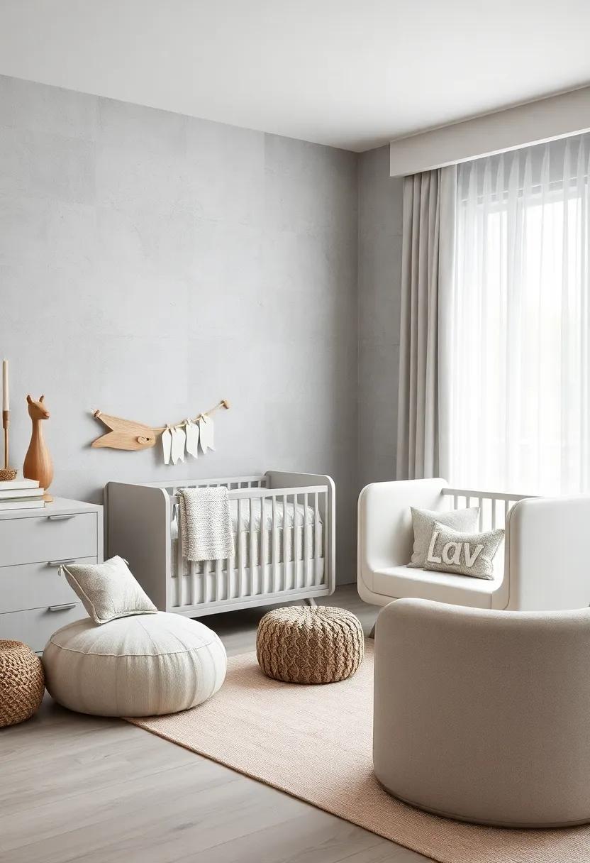 Soft ‍Edge Furniture: Choose furniture with rounded edges ⁤in light grey finishes, ​ensuring safety alongside a⁢ contemporary ‍look that fits the nursery’s theme