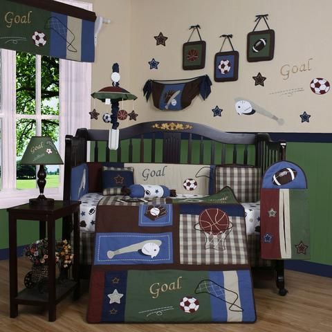 Baby Bedding 13-Piece Crib Bedding Sets with Bumper Included Baby Bundle,Sports