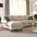 My Style II Customizable Left Chaise Sofa with Track Arms, Tapered Legs and Box Style Cushions by Rowe