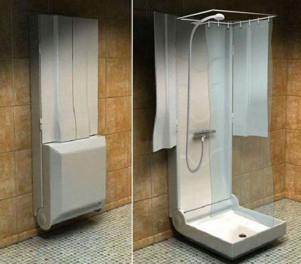 Functional folding shower for small bathrooms