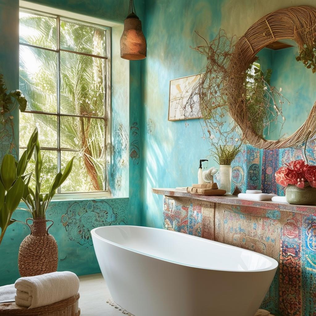 Boho Bliss: Embracing Eclectic Elegance in Bathroom Design