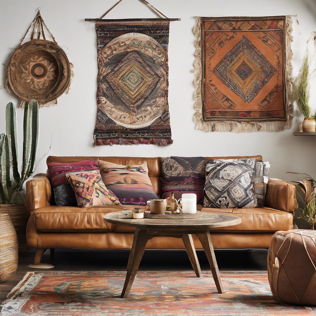 Personalize your boho living room with vintage and eclectic decor