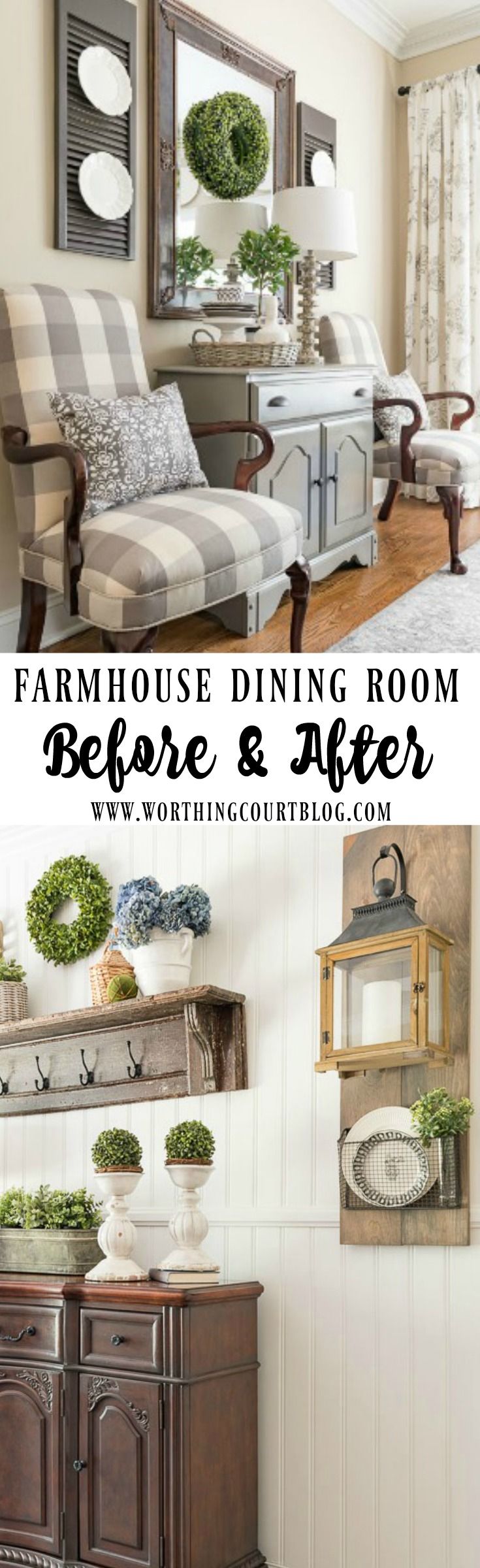 Farmhouse Dining Room Makeover Reveal - Before And After