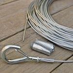 Globe Light Suspension Kit, Galvanized Steel Cable Guide Wire, 60 ft