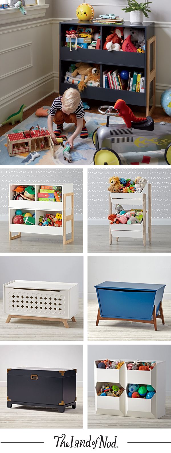 What type of kids furniture clears up any mess? The answer is a toy box! It’s the perfect storage option for holding toys and all their essentials. The Land of Nod’s lineup of colorful toy boxes will feel right at home in a kids bedroom or even a playroom. Plus, an upholstered bench is always a stylish option. They blend the line between fashion and function, and can be used in any shared space.
