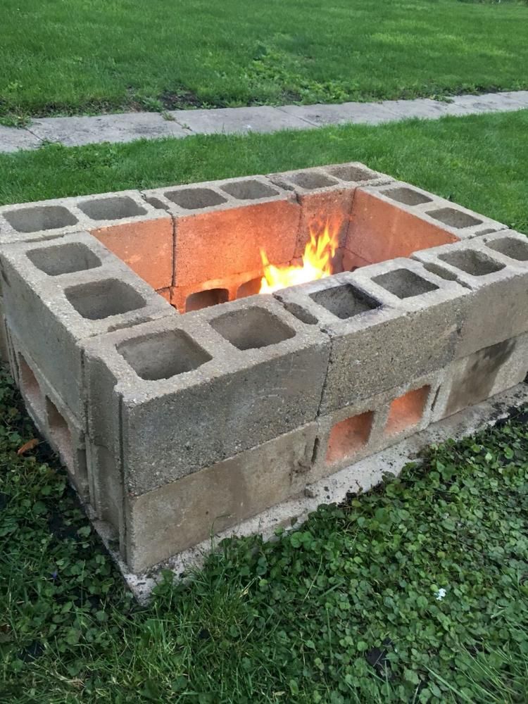Cinder Block Fire Pit For Outdoor