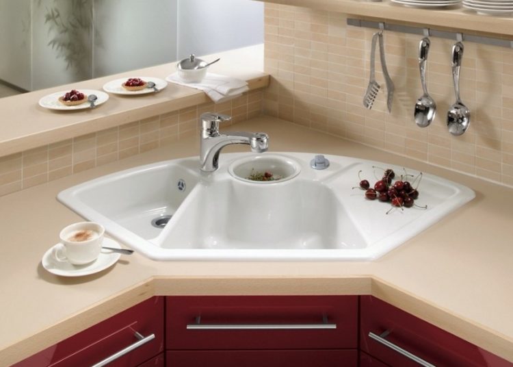 Corner kitchen sink design benefits