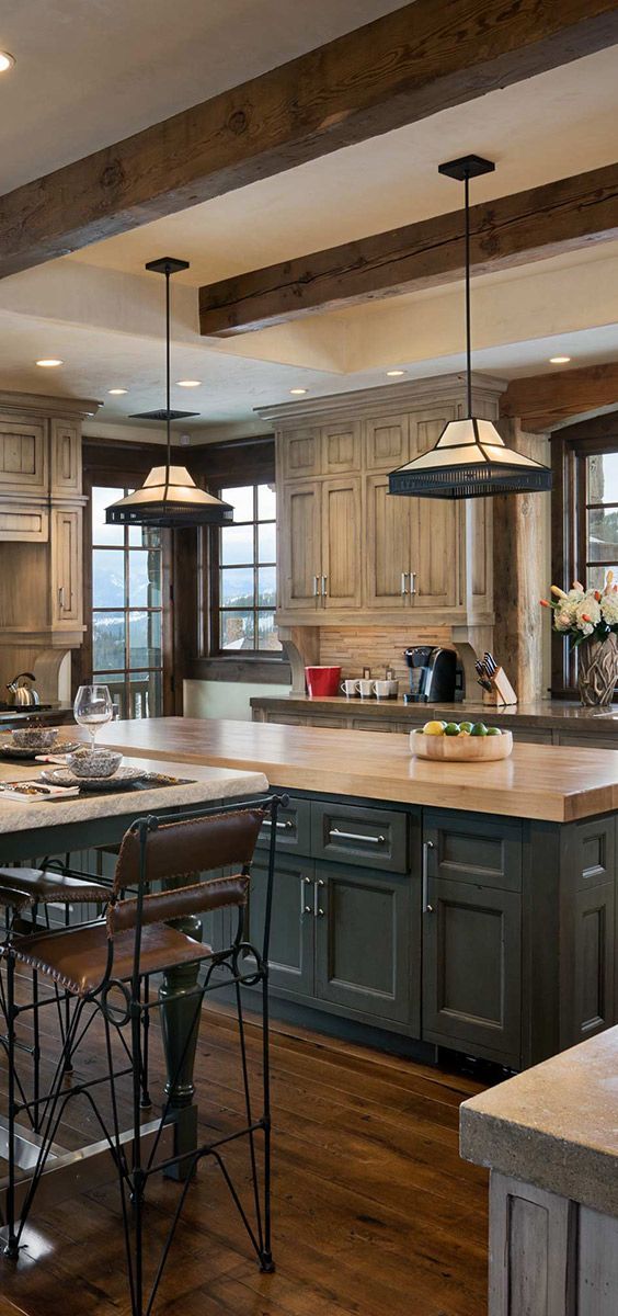 Natural charm of rustic kitchen cabinets