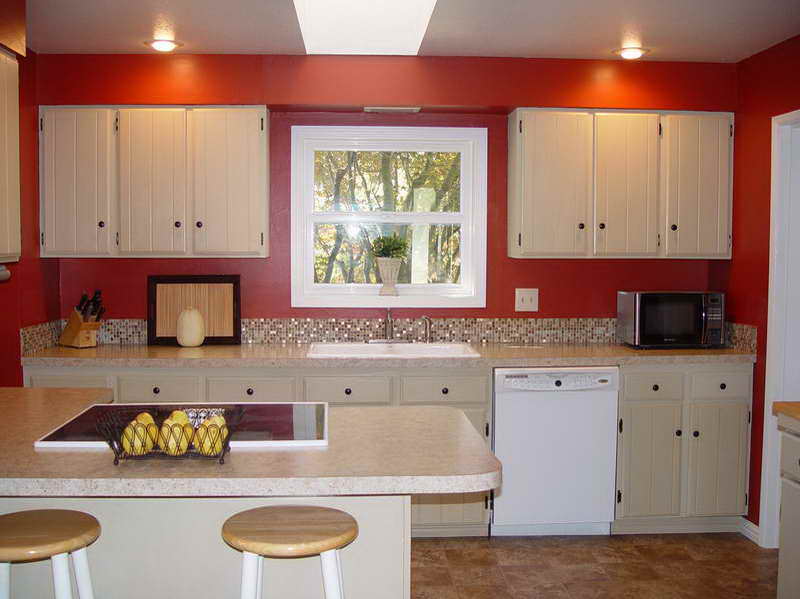 The Amusing Kitchen Paint in Red Colors
